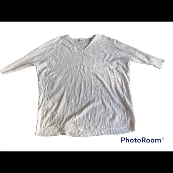 Eileen Fisher White Linen Blend Oversized Top Sz S - Picture 1 of 6